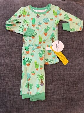 Tea Collection Mint Green Cactus & Succulent Pajama Set